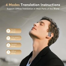 168種語言AI翻譯耳機，藍牙6.1耳機翻譯器，4合1智慧模式觸控螢幕即時翻譯耳機，相容iOS與Android，適合旅行、商務與學習 - 查看 8