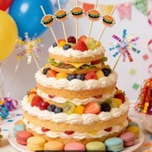 50/100/200/400pcs Premium Hamburger Shaped Skewers, Disposable Mini Bread Shaped Cake Pops With Hamburger Seed Pattern Design, Cocktail Picks, Fruit Picks, Burger Picks, Snack Picks, Suitable For Party, Wedding, BBQ, Picnic, Bakery - Food Decor - Multicolor - View 10