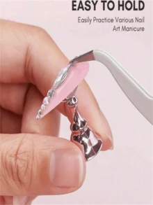 Y2K 12pcs Rose Gold Nail Art Display Set, Includes 2 Acrylic Bases And 10 Practice Stands, Suitable For Nail Art Display, Practice And Beginner DIY Home Nail Art - Multicolor - View 4