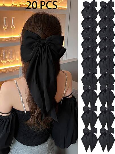 1/5/10/20 Piezas Pasador de pelo con lazo de mariposa elegante para mujeres, accesorios para el cabello, negro, lindo y elegante, pasadores de moda, adecuados para actividades diarias y fiestas