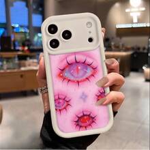 Ilustración de ojos fantasmales con estilo gótico rosa y morado Para Iphone 17, 16, 15, 14, 13, 12, 11 Pro Max, 14 Plus,XS Max - Blanco - Ver 11