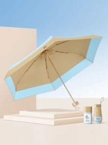 Portable Women's Sun Protection Umbrella, Dual-Use 5-Fold Ultralight Compact Umbrella, UV Protection, Sunshade And Rainproof - Multicolor - View 14
