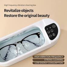 Wireless Vibration Cleaning Machine, Eyeglasses Cleaning Machine Multi-Functional Cleaner. Suitable For Jewelry, Braces, Toothbrush, Watch, Glasses Cleaning Equipment, Vibration Cleaning Device, USB Rechargeable, 360° Vibration Technology Cleaning, Home & Office Use - White - View 13