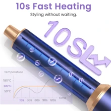 UKLISS 5合1專業吹風機造型熱風梳套組（吹風機梳 + 自動捲髮棒 + 直髮蓬鬆梳）| 5個可拆卸可替換刷頭 + 3段溫度設定 | 自動捲髮，捲髮/波浪/直髮/順滑 | 蓬鬆瀏海、髮根提拉與防毛躁效果 | 可自定義層次/內捲 | 適合所有髮質 | 情人節、復活節、嘉年華、聖帕特里克節、總統日的理想禮物 | 適合外出造型/居家/沙龍/嘉年華遊行/總統日活動 - 藍色 - 查看 9