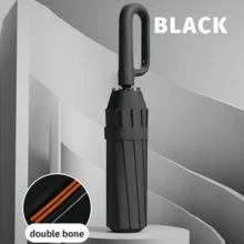 1pc Fully Automatic Windproof & Rainproof Umbrella, 24 Ribs, High-Density Waterproof Fabric, Fully Automatic Reverse Folding, Rotary Lock Handle, Claw-Shaped Portable Handle, Travel Umbrella, Rain & UV Protection - Multicolor - View 14