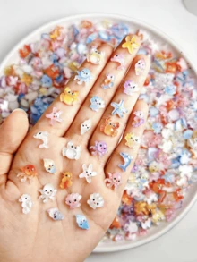 50/100/150pcs Mini Resin Ocean Creature Decorations - Including Fish, Starfish, Seahorse, Crab, Shell Styles - Suitable For Nail Art, Phone Case Decoration, DIY Crafts - Soft Toned Ocean Animal Small Decorations (Random Color/Style) - Multicolor - View 2