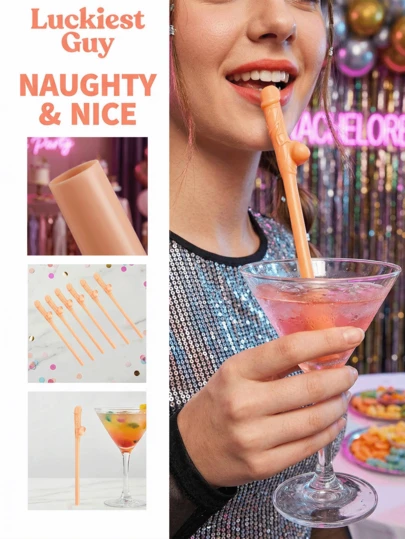 Mischievous Single Party Straws, Novelty Beverage Straws Suitable For Single Party, Hen Party Decoration