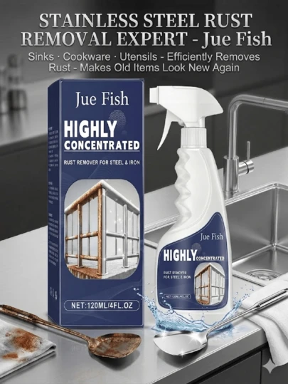 Dung dịch tẩy rỉ sét thép không gỉ, chất tẩy rửa thép không gỉ, chất tẩy rửa bồn rửa, bình xịt tẩy rỉ sét nhà bếp, chất đánh bóng kim loại, loại bỏ vết rỉ sét trên bồn rửa, dụng cụ nấu nướng, đồ bạc bằng thép không gỉ, thích hợp cho các thiết bị nhà bếp, công thức không gây trầy xước, không mùi hăng, dễ xịt.