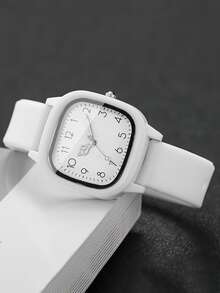 6/5 piezas, Nuevo reloj electrónico de moda simple y elegante con puntero cuadrado, adecuado para que las mujeres lo usen con joyas de mariposa como collares, pulseras, aretes, anillos, perfecto para fiestas, reuniones, cumpleaños, festivales, también un regalo ideal para amigos, madres, novias en el Día de la Madre, temporada de regreso a clases, temporada de bodas - Multicolor - Ver 8