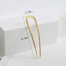 2pcs U-Shaped Metal Hair Clips, Suitable For Daily Wear,Summer,Holiday,Travel, Bun Extension, Hair Styling Pins - Multicolor - View 4