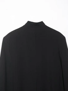 Blazer con cuello alto y decoración de botones, de estilo europeo y americano, para mujer, color negro, de la nueva colección primavera/verano de Camellia - Negro - Ver 8