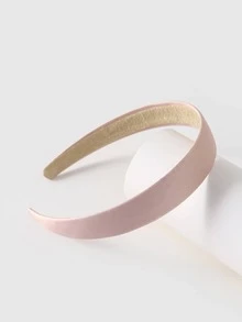1pc Wide Fabric Headband, Suitable For Daily Wear - Dusty Pink - View 2