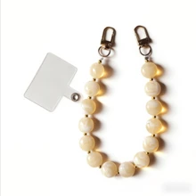 1 Peça Cordão de Telefone de Contas Acrílicas Feito à Mão com Falso Jade Oval Achatado, Adequado para Decoração de Telefone/Câmera/Bolsa/Chaveiro, Presente Ideal para Dia dos Namorados, Aniversário, Feriados - Multicolorido - Visão 11