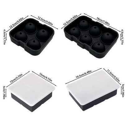 夏日厨房制冰模具，带盖方形/圆形硅胶冰格 - 弹性冰格，适用于冰箱，非常适合制作威士忌、鸡尾酒和软饮料 - 父亲节完美礼物，鸡尾酒制作托盘 | 方形冰格 | 耐用硅胶托盘，弹性硅胶托盘，趣味硅胶冰格