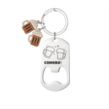 Customizable Beer Bottle Opener Keychain, Unisex Keyring, Key Chain, Bag Charm, Handbag Pendant, Mother's Day Gift For Her, Gothic Style, Beach Accessory, Car Accessories, Father's Day Gift For Him, Daily Use, Party, Outing, Beach Travel, Keychain, Wristlet Key Holder, Keychain Accessories, Bag Charm, Wallet Charm, Wallet Accessories, Women Keychain - Multicolor - View 1