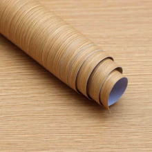 1 Roll Self-Adhesive Wallpaper, Home Decor Sticker, Yellow Wood Grain Pattern, Removable And Reusable, Suitable For Kitchen Countertop, Cabinets, Walls, Home Decor, Rooms, Bathroom, Home Renovation, Furniture Makeover, DIY Decoration, Wall Covering Material, Easy To Install, Home Upgrade - Yellow - View 10