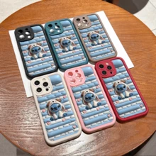Disney Lilo & Stitch Phone Case – Stitch In Puppy Hoodie Design With Blue Striped & Heart Accents, Shockproof Protective Cover For IPhone 17, 16, 15, 14, 13, 12, And 11 Pro Models.. A Fun Gift For Family, Friends, Birthdays, Holidays, And Special Occasions. - trắng - Xem 4