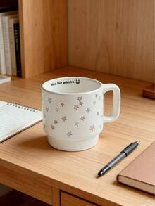 1pc Handmade Natural Color Ceramic Star Mug, Gift Set For Women - Multicolor - View 7