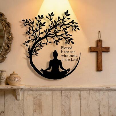 1 bức tranh kim loại trang trí tường hình cây sự sống và Phật thiền định, tranh nghệ thuật treo tường bằng kim loại, tranh vẽ cây sự sống, đồ trang trí treo tường đa chức năng, thích hợp cho văn phòng, phòng khách, phòng ngủ, sân hiên, nhà bếp, ban công, lối vào cửa hàng, quán cà phê, phòng khiêu vũ, quán bar, phòng tập yoga, v.v., trang trí tường phong cách Zen, trang trí nhà hiện đại, quà tặng tân gia, quà tặng ngày lễ và quà tặng lý tưởng.