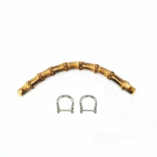 Asa de bolso de bambú premium, correa de bolso de bambú, asa de bolso de bambú genuino con broche de metal - Multicolor - Ver 11