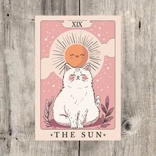 Healing THE SUN White Cat Tarot Card Stickers, Gentle & Cute Planner/Luggage Decoration Stickers, Waterproof Vinyl Stickers - Durable Matte Surface, Self-Adhesive Bumper Stickers, Suitable For Cars, Windows, Laptops, Trucks, Water Bottles - Multi-Functional Durable Design, Car Stickers - Vinyl - View 2