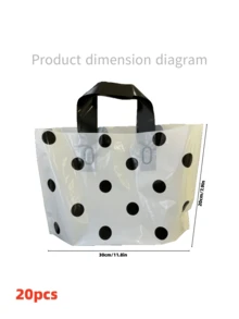 100个高品质礼品手提袋，女士服装包装袋，小波点图案手提袋，家居收纳，购物必备，可重复使用，适用于超市和便利店，旅行户外收纳袋，适合携带衣物、鞋子和其他物品，加厚礼品收纳袋，便携大容量手提袋。适用于情人节、婚礼、购物、生日礼物袋、派对礼物袋。 - 彩色 - 查看 8