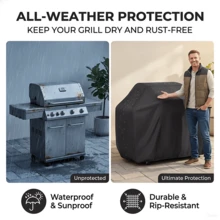غطاء شواية مقاوم للماء للخارج، متوفر ب- 8 مقاسات لشوايات BBQ بأحجام من 32 إلى 60 بوصة - متعدد الألوان - مشاهدة 3