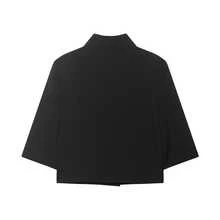 Áo blazer ngắn tay dáng lửng thời trang nữ mùa xuân/thu mới của Camellia, kiểu dáng châu Âu và Mỹ, màu đen, thích hợp cho mùa hè. - màu đen - Xem 9