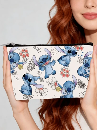 Disney 1件迪士尼生日礼物，女士生日礼物化妆包，50岁生日礼物化妆包，史迪奇化妆包，50岁生日礼物，适合送给妈妈和闺蜜，化妆包，个性化需求，女士化妆包，化妆包收纳包，小巧实用，旅行必备