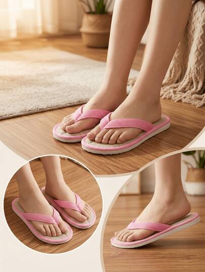 Dép xỏ ngón nữ kiểu mới, dép đi trong nhà thoải mái, êm ái, dép vải lanh mùa xuân/hè.