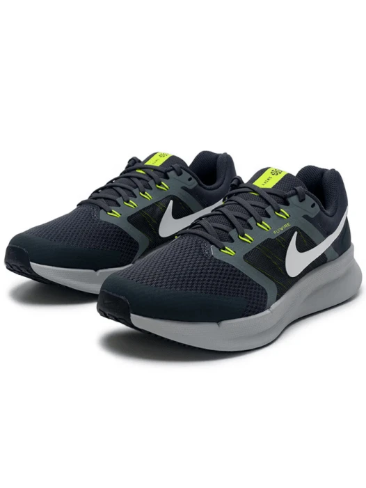 Nike New Cushioned Strong Grip RUN SWIFT 3 Lightweight Comfortable Durable Classic Colorway Fashionable Road Running Shoes DR2695-014 - Black, White and Green - View 1