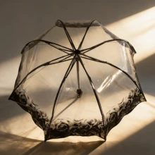 一款透明花卉图案雨伞，有多种图案和颜色可选。适用于学校、办公室、家庭、旅行和返校季。男女通用。（不同批次雨伞的伞面布料、伞骨颜色、字母图案、纽扣形状和伞骨颜色可能存在随机组合，由此造成的不便，我们深表歉意。） - 阿波羅系列 - 查看 21