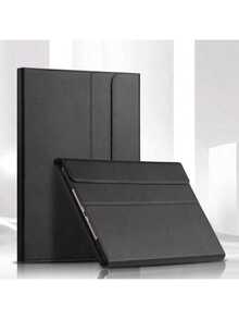 Book-Style Tablet Protective Case With Kickstand Function Keyboard Cover, Ultra-Thin Bluetooth Keyboard + Leather Tablet Protective Case, Anti-Fall/Shock/Dust/Fingerprint, Compatible With Samsung Galaxy Tab Series, MatePad Series, Honor Pad Series, Pad Series, Pad Series, Tab Series, Xiaoxin Tab Series, IdeaTab Series - Pure Black - View 4