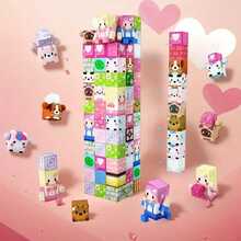 50-300pcs Magnetic Building Blocks Toys, Pink Forest Park DIY 3D House & Forest With Cute Animal Cubes - Upgraded STEM Sensory Toys, Imaginative Construction Toys, Educational Toys, Creative Birthday/Children's Day Gift - Multicolor - View 9