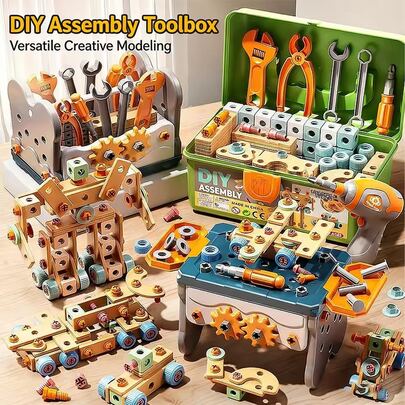 Kids Tool Set Toy, DIY Screwing Disassembly & Assembly, Pretend Play Simulation Screwdriver Toolbox, Educational Toys For Boys & Girls, Christmas Gift