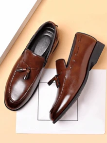 Nam Nâu Đỏ  Thời trang Tua Giày cưới nam - màu nâu - Xem 1