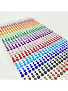 1pc Self-Adhesive Face Rhinestone Sticker, Suitable For Halloween Party, Face Painting, Holiday Makeup, Eye Makeup, Can Be Applied To Face, Hair, Body, Eyes And Other Areas - Multicolor - View 4