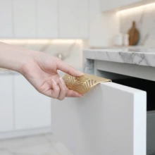 Modern Hidden Leaf-Shaped Drawer Pulls, Cabinet Leaf Knobs, Gold Zinc Alloy Cabinet Screw Handles, Suitable For Furniture - Multicolor - View 5
