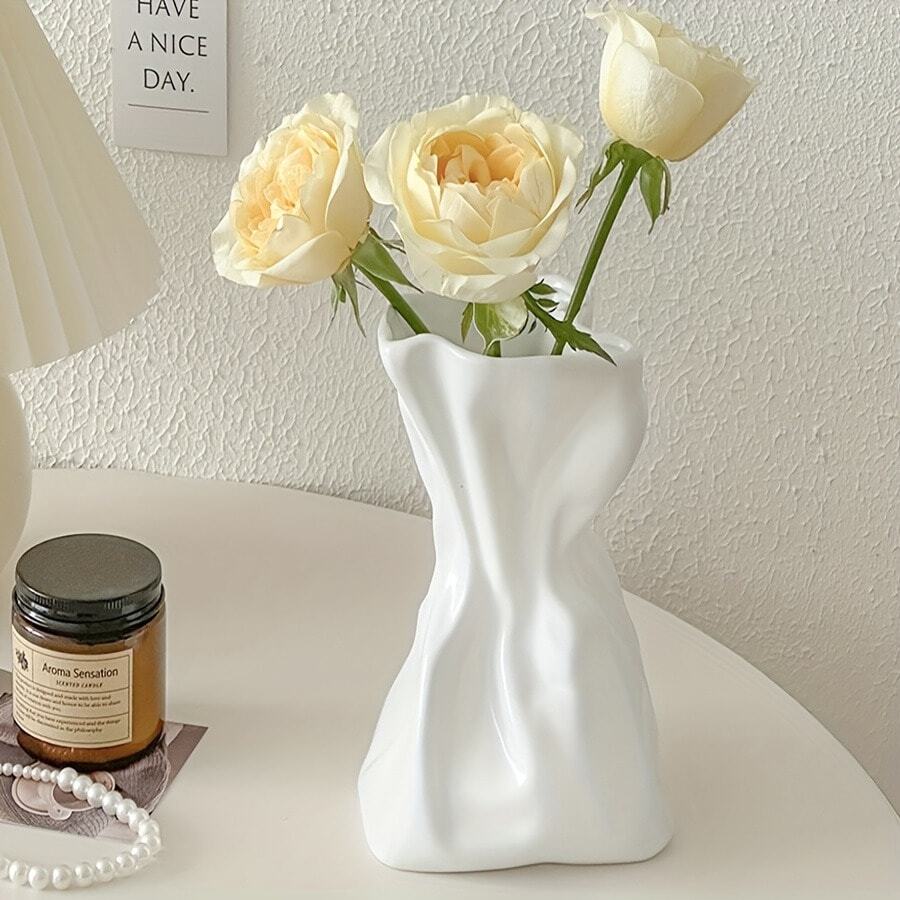 1 chiếc bình hoa màu trắng hiện đại, độc đáo – Tác phẩm nghệ thuật trang trí theo phong cách Bohemian, bình hoa thanh lịch dùng để cắm hoa, phù hợp trang trí nhà cửa, đám cưới, văn phòng hoặc tiệc tùng, thiết kế hình chữ nhật. - lọ cắm hoa - Xem 1