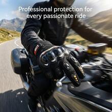 Motorcycle Protective Gloves, Full Finger Motorbike Racing Gear, Hard Shell Knuckle & Joint Protection, Anti-Slip Palm Compatible With Touchscreen, Breathable Outdoor Riding Equipment For Men, Anti-Slip Gloves. - Locomotive Length Finger - View 6