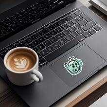 Soft Cute Cup Green Cat Sticker, Adorable Cartoon Style Coffee Cup Notebook Decoration Sticker, Waterproof Vinyl Sticker - Durable Matte Surface, Self-Adhesive Bumper Sticker, Suitable For Cars, Windows, Laptops, Trucks, Water Bottles - Multi-Purpose Durable Design, Car Sticker - Vinyl - View 6