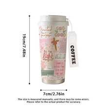 1pc/5pcs 500ml Inspirational Prayer Verse Insulated Coffee Mug - Dual Use (Hot/Cold Drinks), Floral & Cross Pattern; Suitable For Office, Travel, Valentine's Day, Birthday, Spiritual Gifts | Convenient Outdoor Travel Party Iced Coffee Juice Tea - Multicolor - View 7