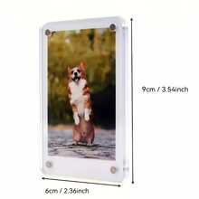 5/1pc Reusable Acrylic Magnetic Photo Frame, Personalized DIY For Family, Pets, Wedding Photos, Size 2.36 X 3.54 Inches, Double-Sided Magnetic Frame, Photo Clip, Desktop Stand, Suitable For Mother's Day Gift, High-Definition Transparent Mini Photo Holder - Rectangle - View 6