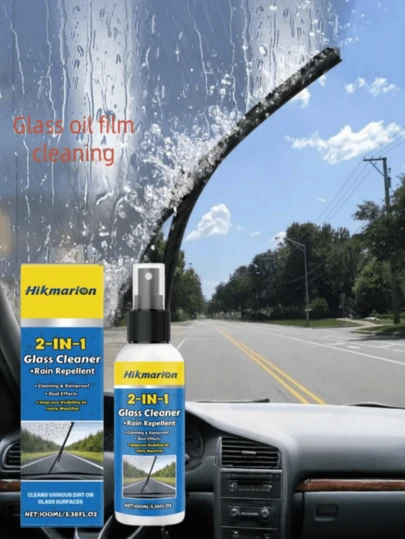 Limpiador de vidrio 2 en 1, para parabrisas, espejo retrovisor, limpieza de ventanas del coche, limpiaparabrisas, elimina la suciedad, antiagua y antivaho, mejora la claridad y la visibilidad, kit de limpieza y mantenimiento de vidrios