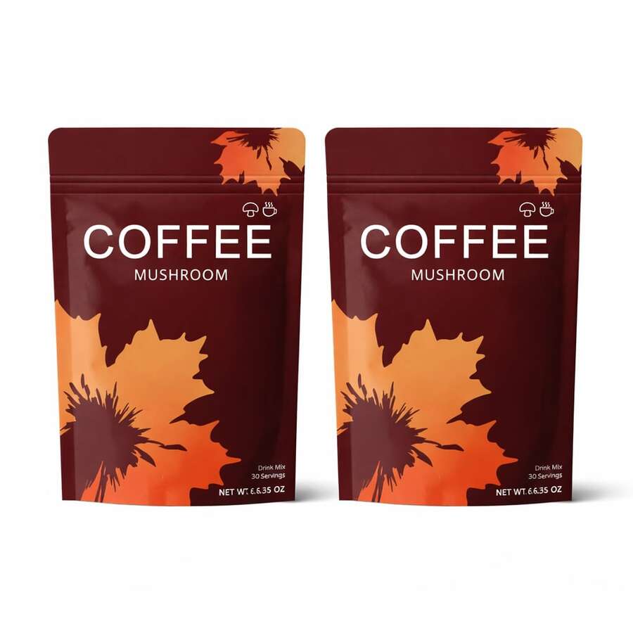 Mushroom Coffee USDA Organic | 6 Adaptogenic Mushrooms + MCT Oil | USA Grown Instant Coffee | 30 Servings - 60ml - Xem 1