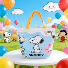 SNOOPY 1个可爱帆布手提袋，适合用作午餐袋、野餐袋、学生背包，也是生日和节日的完美礼物。 - 彩色 - 查看 4