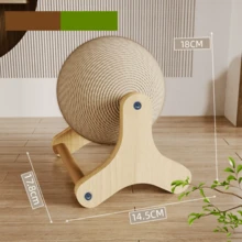 Durable Cat Scratching Post, Cat Toy, Wooden Cat Scratch Ball, Rabbit Sisal Rope Cat Climbing Frame, Pet Supplies - Multicolor - View 7