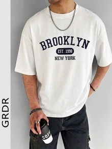 GRDR Men's Fashionable Printed Round Neck Short Sleeve T-Shirt | Exquisite Design | Summer Essential | Easy To Match | Showcase Your Style - White - View 4