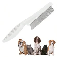 1 Lược chải lông thú cưng, lược chải lông bằng thép không gỉ răng mịn, dùng để loại bỏ bọ chét, ve và lông rụng khỏi mèo và chó, dụng cụ chăm sóc thú cưng. - Nhiều màu - Xem 6