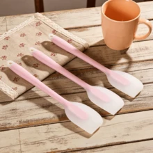 Mini Silicone Spatula Set, Heat Resistant Jam & Butter Scraper - Small Baking Mixing Tool, Kitchen Utensil, Apartment Essential - Pink/Blue/Lime (2/4/6 Pack) - Pink - View 3